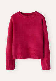 Tuck-stitch sweater, Pink red, webstill