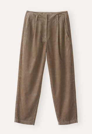 Pleat-front trousers, Taupe brown, webstill