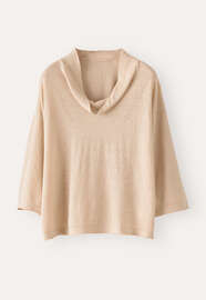 Cowl-neck sweater, Parchment, webstill