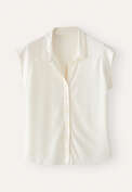 Cap-sleeve jersey shirt, Ecru, webstill