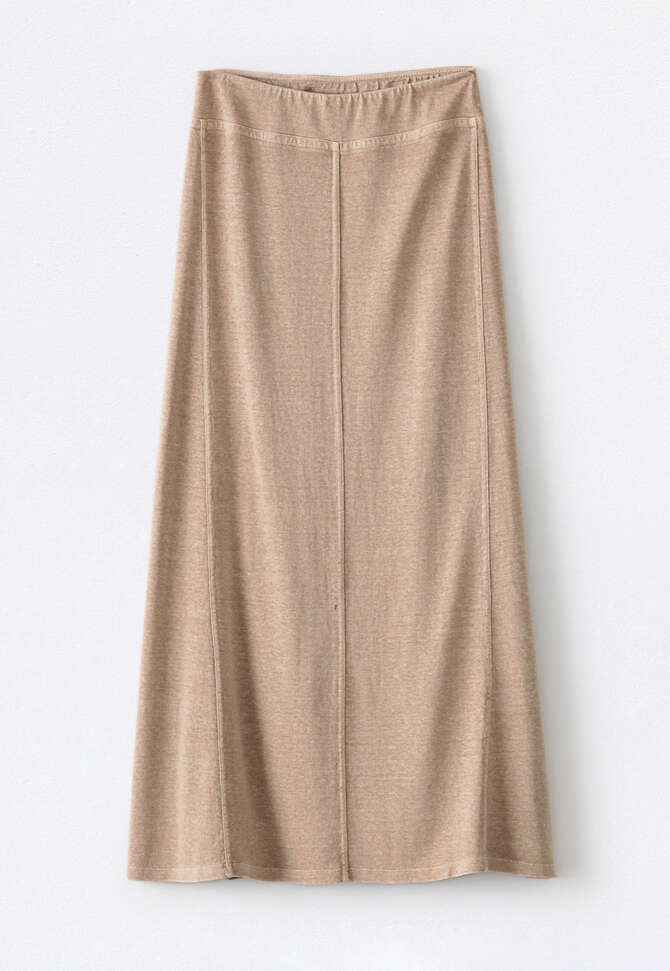 Hemp cotton jersey skirt, Pink clay, completeTheLook