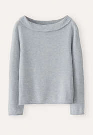 Turn-over boat-neck sweater, Ice blue, webstill