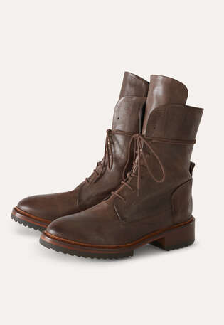 Lace-up boots, Dark brown, webstill