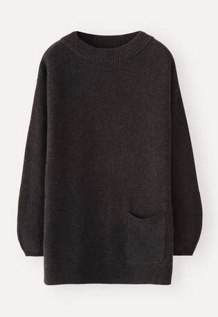 Patch-pocket sweater, Charcoal, webstill