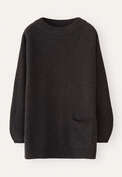 Patch-pocket sweater, Charcoal, webstill