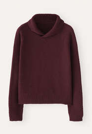 Moss-stitch collared sweater, Burgundy, webstill