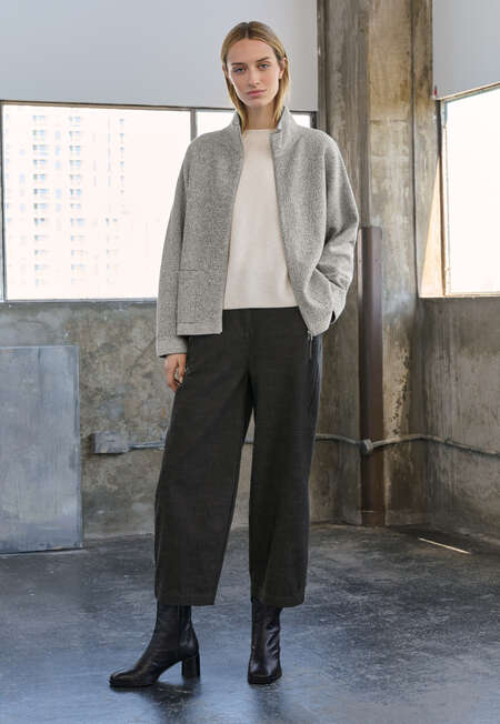 Barrel leg trousers, Brown black, completeTheLook
