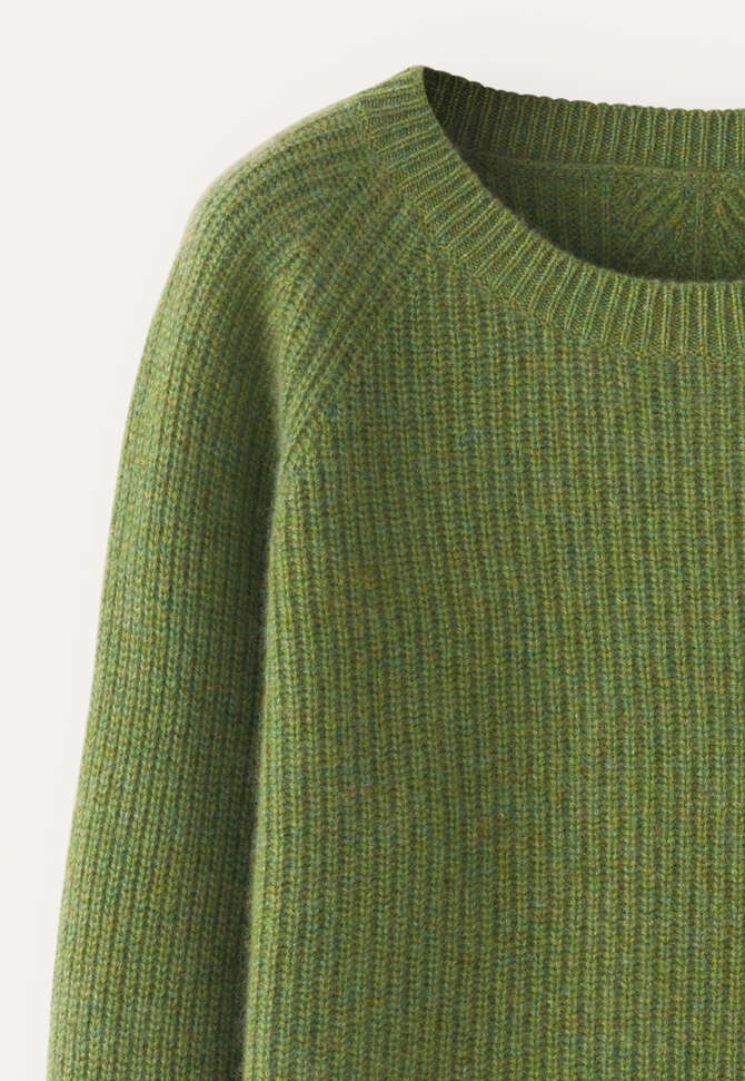Ribbed crew-neck sweater, Apple green, completeTheLook