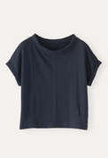 Turned-over neck top, Blue black, webstill