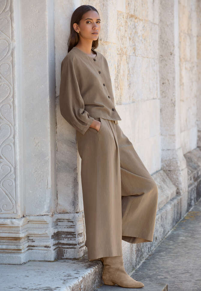 Dolman-sleeve jacket, Taupe brown, completeTheLook