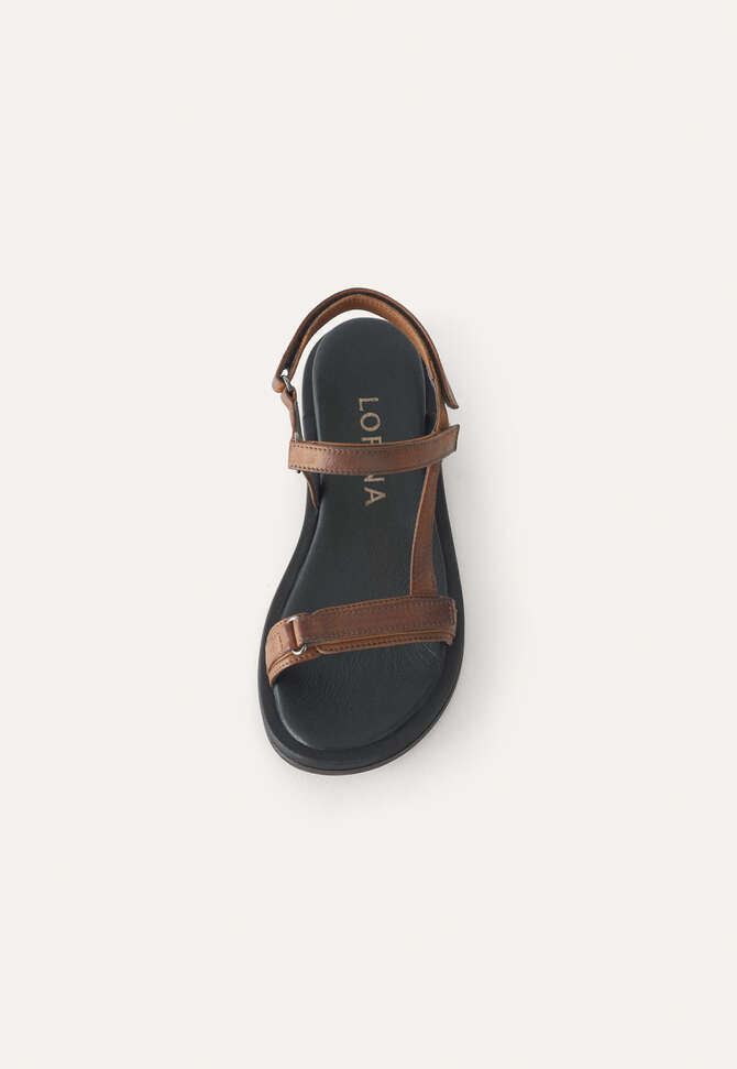 Velcro-strap sandals, Caramello, completeTheLook