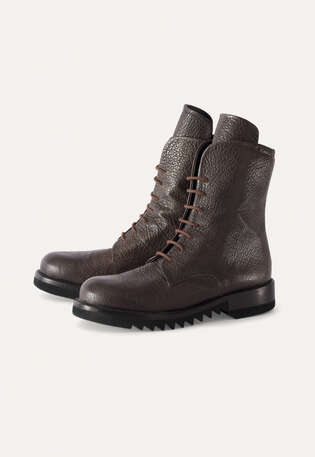 Long lace-up boots, Dark brown, webstill