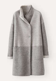 Funnel-neck coat, Pale grey, webstill