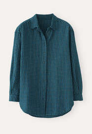 Gingham checked shirt, Teal black, webstill