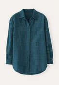 Gingham checked shirt, Teal black, webstill