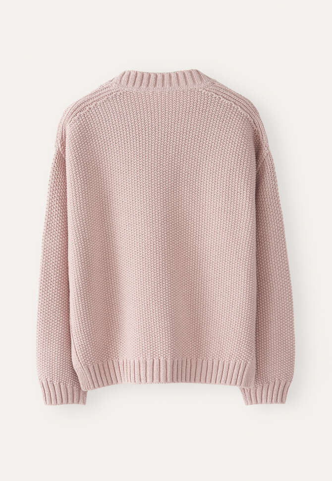 Moss-stitch sweater, Cloud pink, completeTheLook