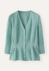 Pleat-waist shirt, Soft turquoise, webstill