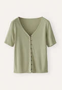 Button-through rib top, Pale fern, webstill