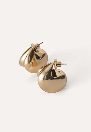 Chunky hoop earrings, Gold, webstill
