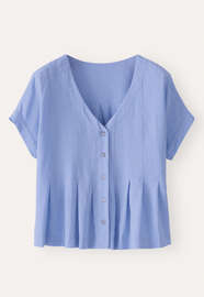 Pleat-front top, Lilac blue, webstill