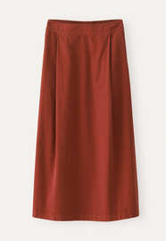 Pleat-front skirt, Soft garnet, webstill