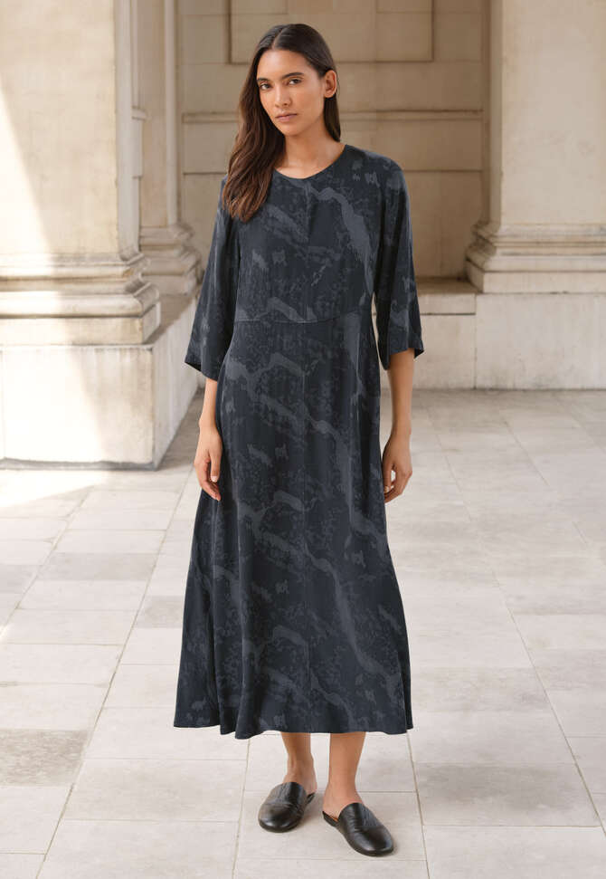 Jacquard dress, Petrol slate, completeTheLook