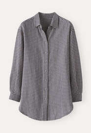 Gingham checked shirt, Navy grey, webstill
