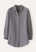 Gingham checked shirt, Navy grey, webstill
