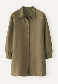 Deep side-split shirt, Dark olive, webstill