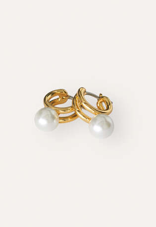 Half-hoop earrings, Gold, webstill