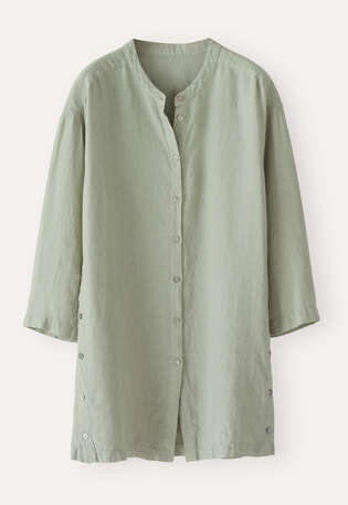 Long side-button shirt, Thyme, webstill