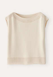 Crochet-stitch sweater, Parchment, webstill