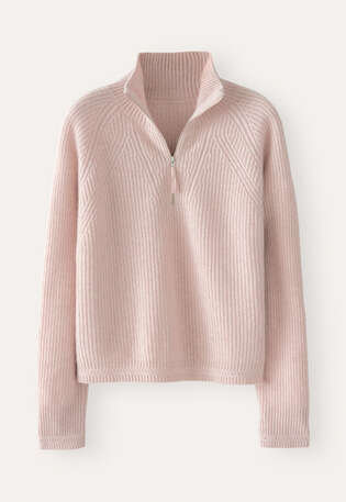 Zip-front sweater, Grey rose, webstill