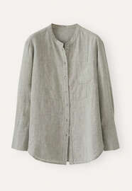 Long bib-detail shirt, Pale khaki, webstill
