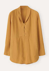 Shawl-collar blouse, Mustard, webstill