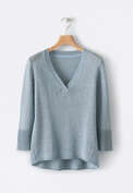 V-neck sweater, Aqua denim, webstill