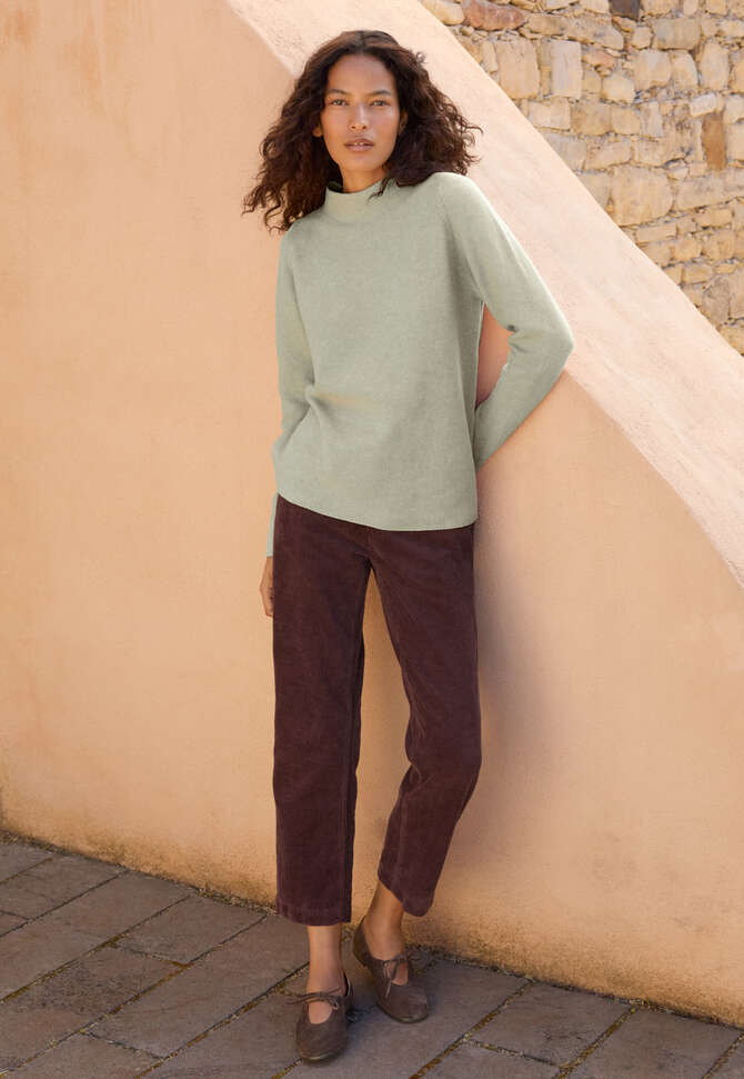 Funnel-neck sweater, Frosted sage, completeTheLook