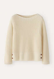 Boat-neck sweater, Cream, webstill