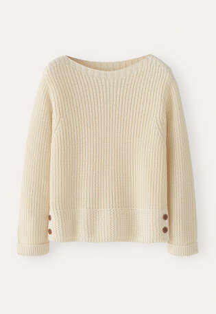 Boat-neck sweater, Cream, webstill