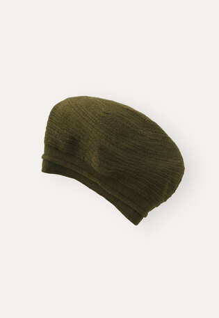 Knitted beret, Khaki, webstill