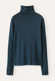 Funnel-neck top, Petrol blue, webstill