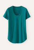 Scoop-neck T-shirt, Dark turquoise, webstill
