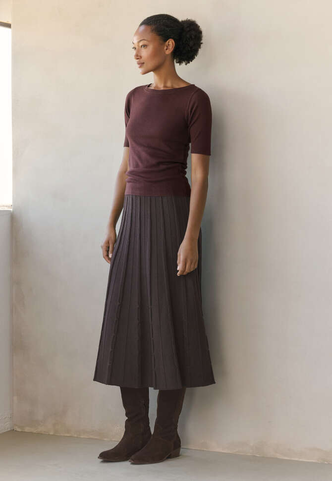 Ribbed jersey top, Port, completeTheLook