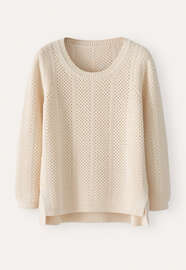 Open-stitch sweater, Parchment, webstill