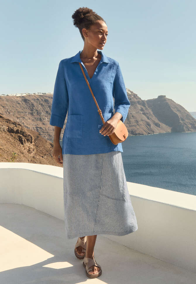 Striped skirt, Indigo cream, completeTheLook