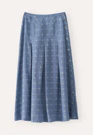 Dobby-weave pleated skirt, Cornflower blue, webstill