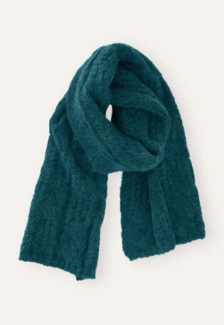 Cable-stitch scarf, Dark turquoise, webstill