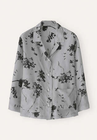 Printed silk pyjamas, Grey mink, webstill