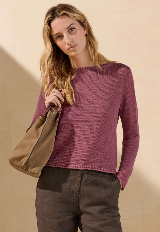Long-sleeve sweater, Pink maroon, completeTheLook