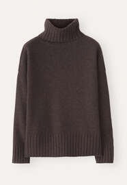 Roll-neck sweater, Maroon brown, webstill